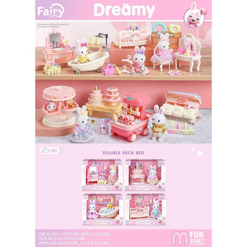 Set de Juego Dreamy Escenarios Surtidos con Conejitos y Accesorios