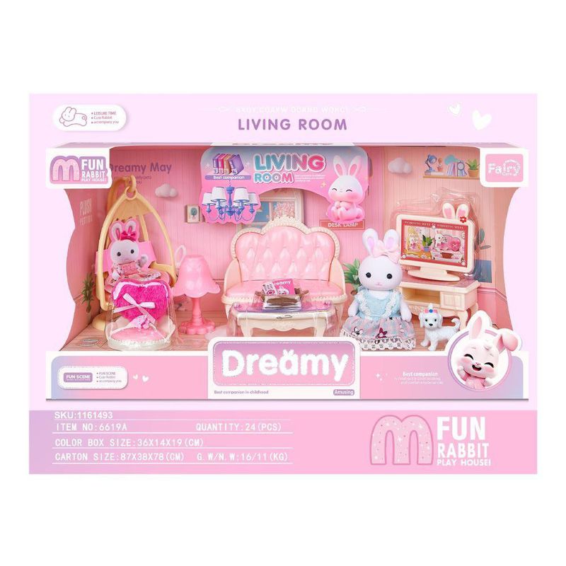 Set de Juego Dreamy Living Room con Conejitos y Accesorios