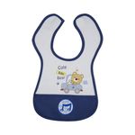 Babero con Bolsillo y Diseño de Oso Azul