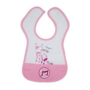 Babero con Bolsillo y Diseño de Vaca Rosa