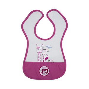Babero con Bolsillo y Diseño de Vaca Fucsia