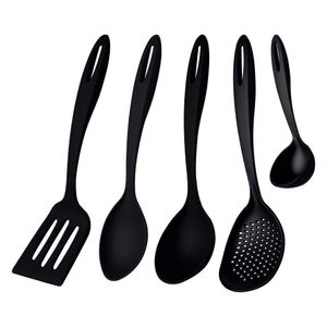Set de 5 Utensilios de Cocina Antiadherentes Negros
