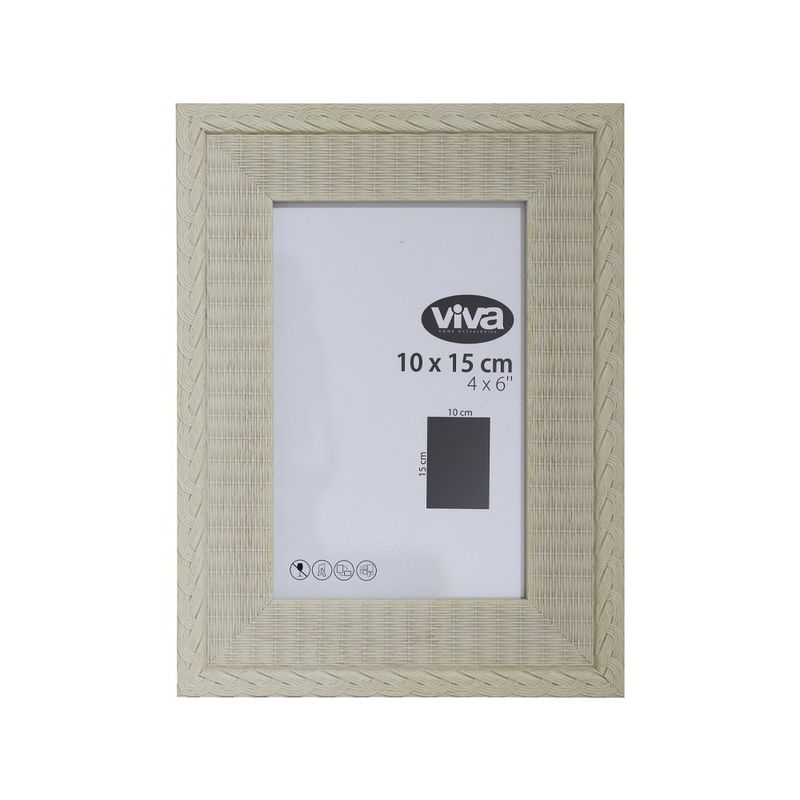 Marco de Fotos de Mimbre Beige 10x15Cm
