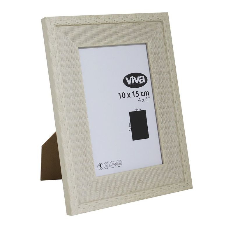 Marco de Fotos de Mimbre Beige 10x15Cm