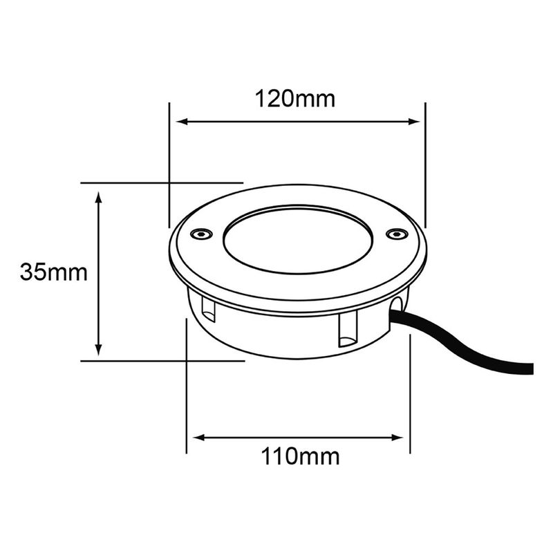 Lámpara de Piso LED Empotrable Exterior  9 W Luz Cálida