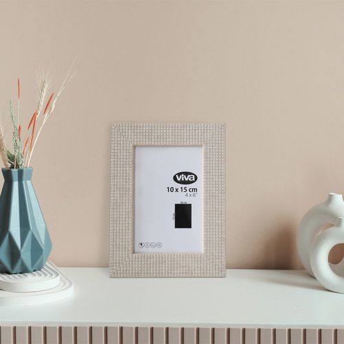 Marco de Fotos de Resina Texturizada Beige 10x15Cm