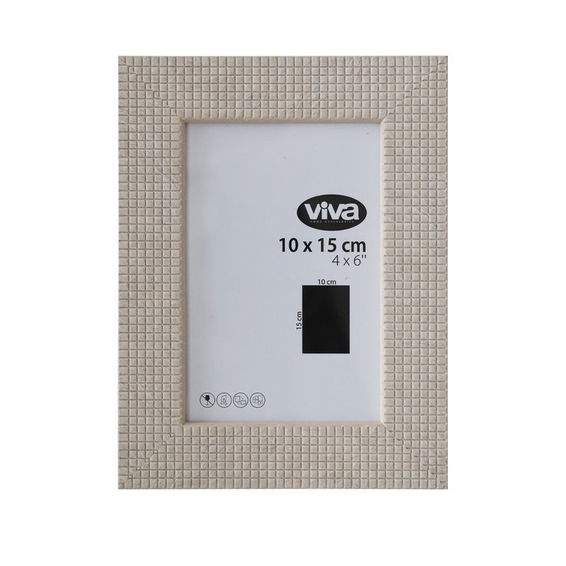 Marco de Fotos de Resina Texturizada Beige 10x15Cm