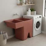 Pila Plástica 1 Lavadero Izquierdo Color Terracota