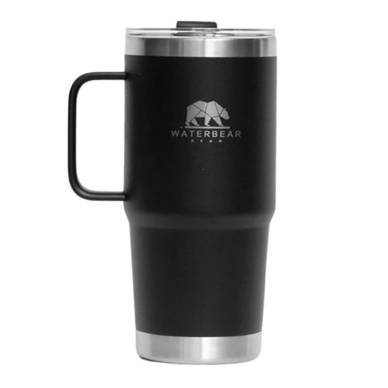 Vaso Térmico de Acero Inoxidable con Agarrador Negro 22 Oz