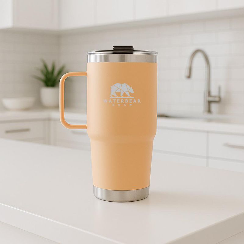 Vaso Térmico de Acero Inoxidable con Agarrador Naranja 22 Oz