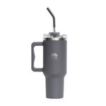 Vaso Térmico de Acero Inoxidable con Pajilla Gris 887Ml