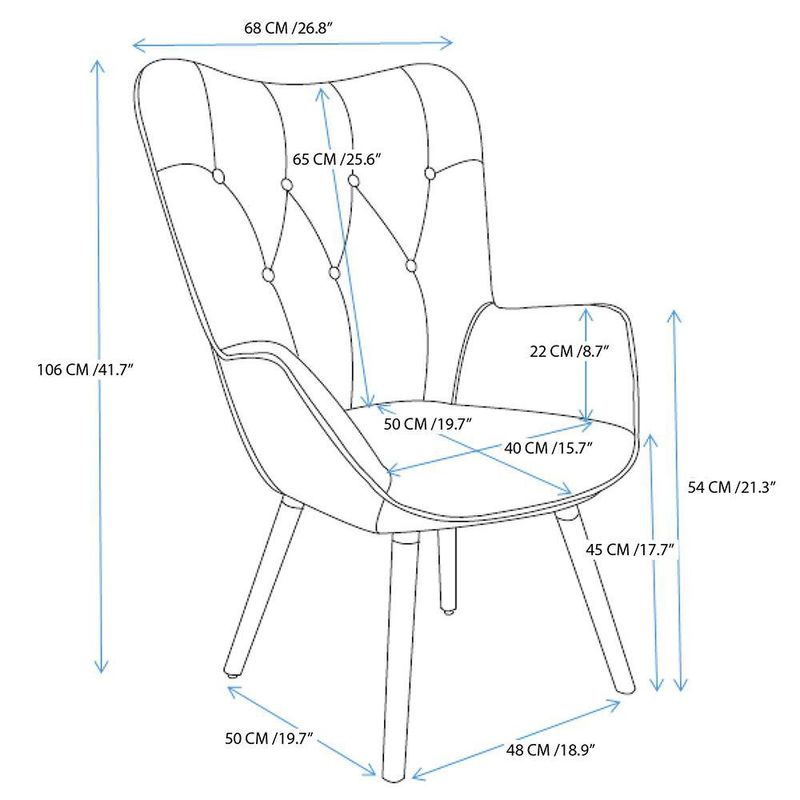 Silla de Descanso Kas Gris 68x73x106 Cm - Zmobili