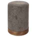 Banco Tapizado Tipo Pana Gris con Base de Madera
