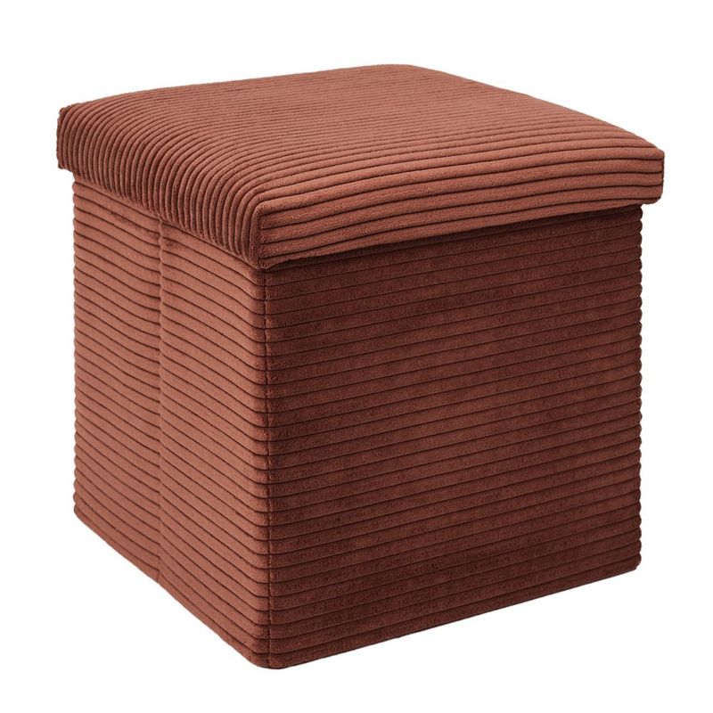 Banco Cuadrado Plegable Tapizado Terracota