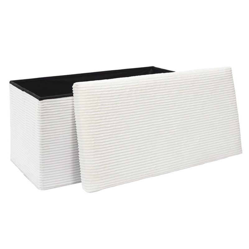 Banca Plegable Tapizada Pana Blanco