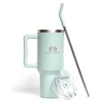 Vaso Térmico con Pajilla 887 Ml Verde Menta