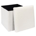 Banco Cuadrado Plegable Tapizado Blanco