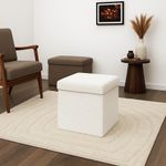 Banco Cuadrado Plegable Tapizado Blanco