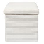 Banco Cuadrado Plegable Tapizado Blanco