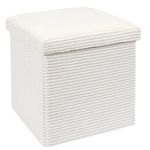 Banco Cuadrado Plegable Tapizado Blanco