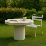 Mesa Redonda Frida Beige Texturizada 110 Cm