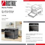 Horno Freidora de Aire Digital Multifunción Negra de 26 Lts