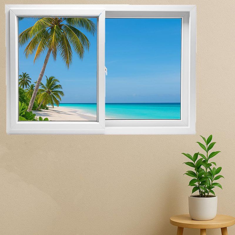 Ventana PVC S80 Corrediza con Cedazo Blanca 150 x 100 Cm