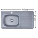 Kit Lavatrastos 1 Fosa Izquierdo con Llave 101 x 54 x 18 cm Color Acero