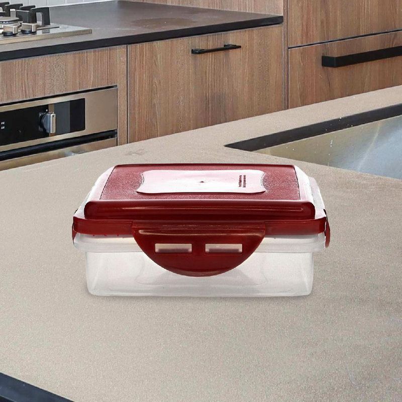 Tazón Click Clack Cuadrado 2 Tz Rojo