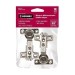 Bisagra Bidimensional Canto Visto con Cobertura Completa de 95° en Set de 2 Uds