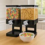 Dispensador Cuadrado Doble de Cereal Negro