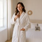 Bata de Baño Blanca Talla L