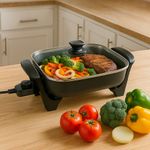 Sartén Eléctrico Tapa de Vidrio