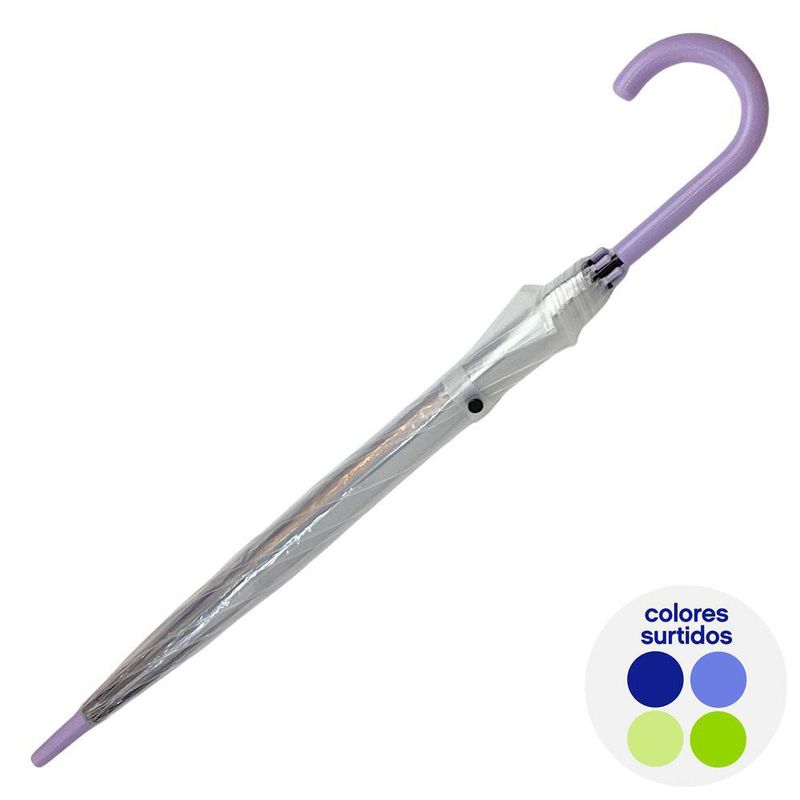 Sombrilla Infantil Transparente Colores Surtidos