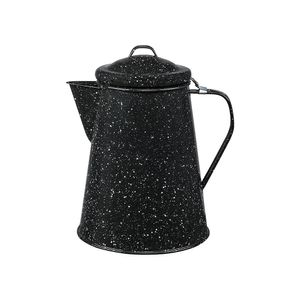 Cafetera Esmaltada Negra con Asa