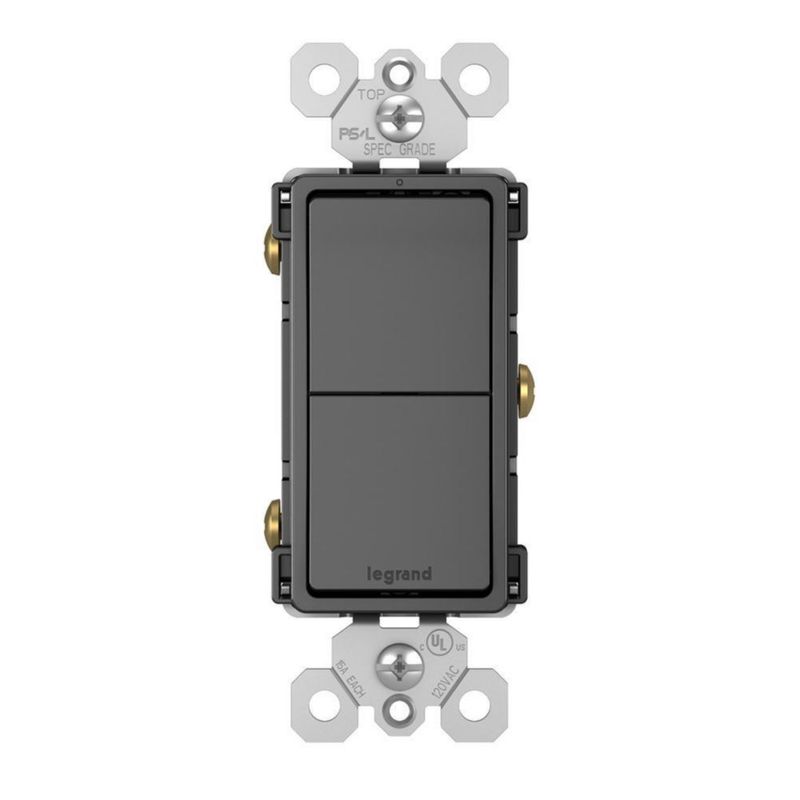 Interruptor Doble Negro 15A Radiant - Legrand