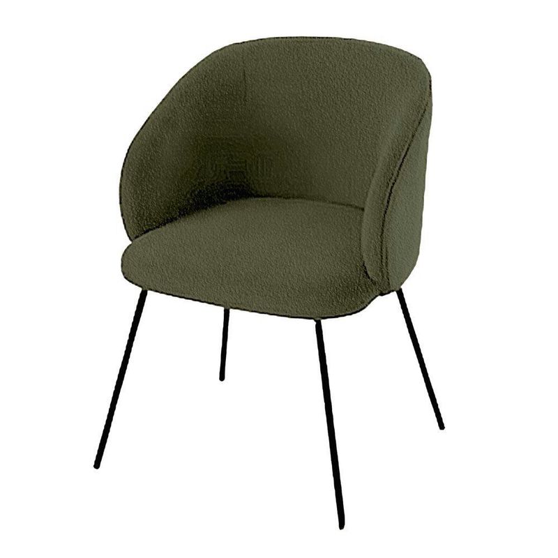 Silla Louie Tapizada Verde Olivo