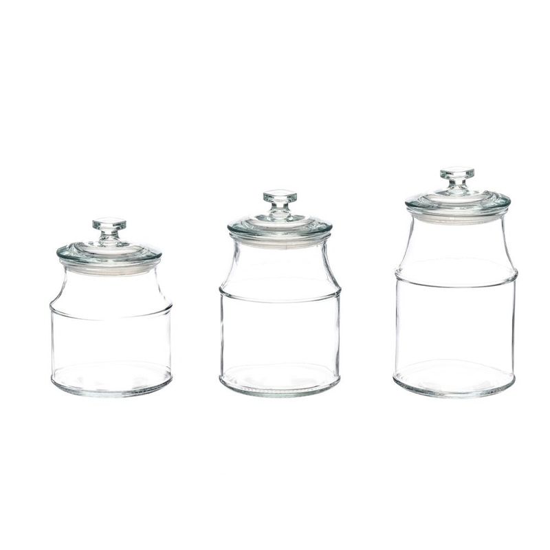 Set de 3 Frascos de Vidrio Transparente