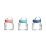 Set de 3 Frascos de Vidrio con Tapa Colores Surtidos