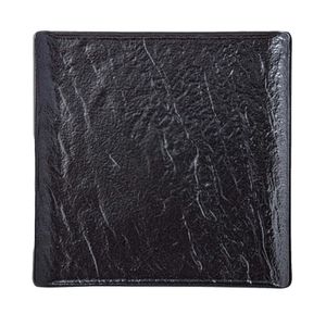 Plato Plano Negro Cuadrado
