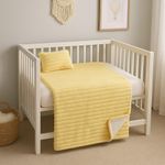 Manta de Franela Acanalada Amarilla para Bebé