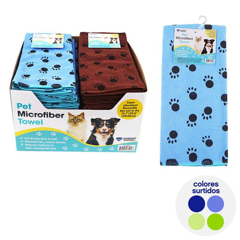Toalla de Microfibra para Perro Colores Surtidos