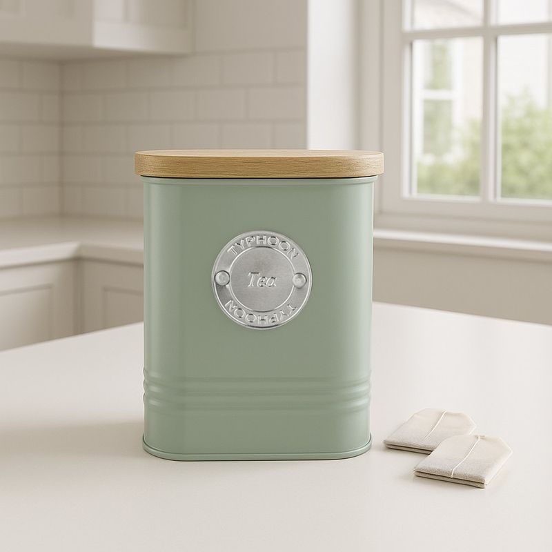 Bote para Té con Tapa de Bambú Squircle Menta 1.3 L