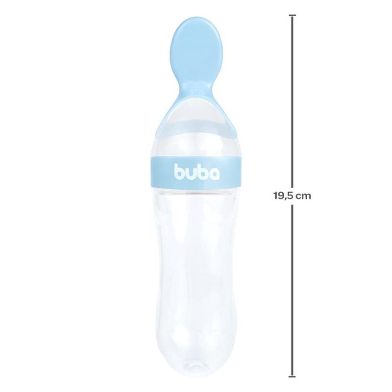 Cuchara de Silicona Blanda Azul para Bebé