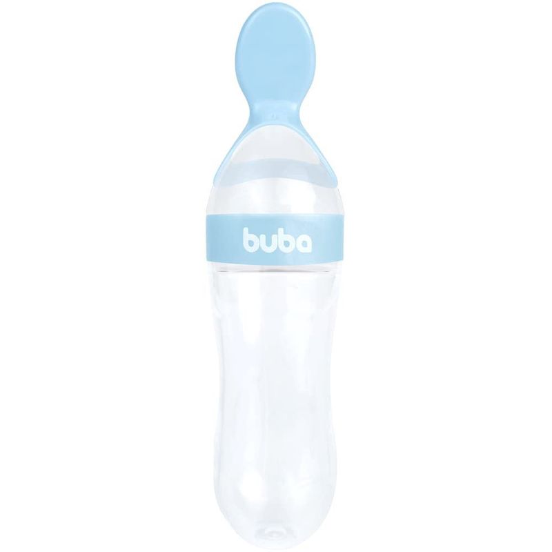 Cuchara de Silicona Blanda Azul para Bebé