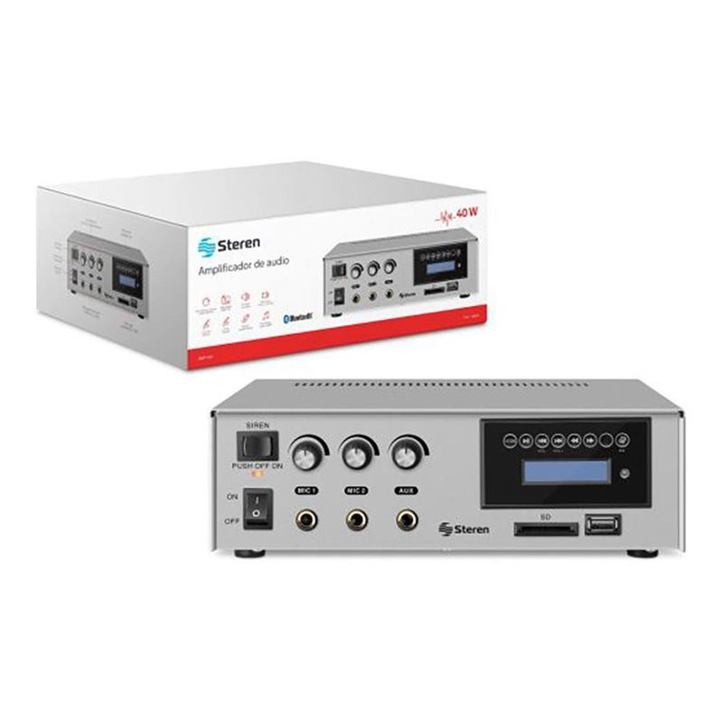 Amplificador de 40 W Bluetooth y Reproductor MP3