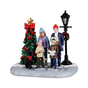 Figura de Familia Cantando Villancicos para Villa Navideña