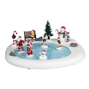 Figura Pista de Patinaje con Luz y Movimiento para Villa Navideña