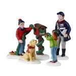 Set de 4 Figuras Decorando el Buzón para Villa Navideña