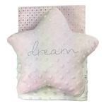 Set de Frazada Burbuja y Almohada Estrella Rosada